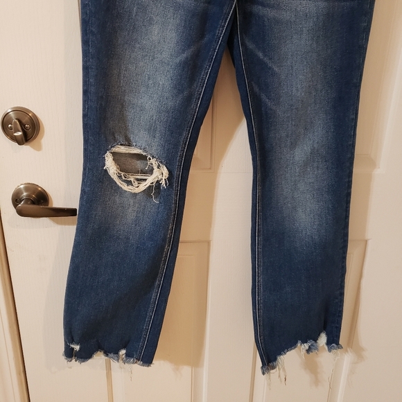 Flying Monkey Blue Straight Leg Jeans with Distressed Details - Picture 2 of 9